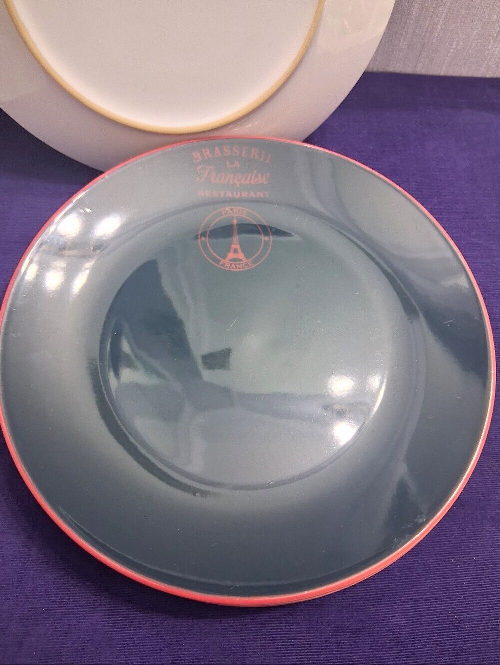 French Brasserie La Francaise Dinner Plates Dishes Paris France Set Of Four - Picture 8 of 15
